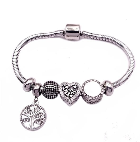 Çelik Yaşam Ağacı Charm Bileklik
