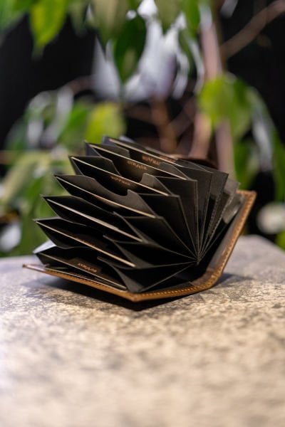 Accordion Deri Kartlık Kahve