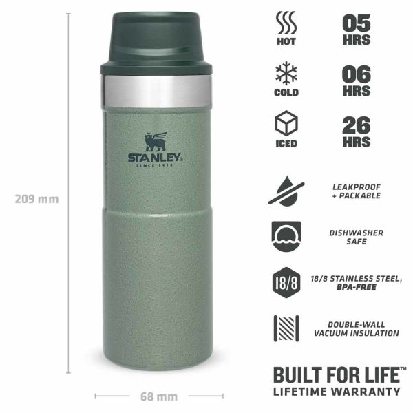 Stanley Klasik Trigger-Action Yeşil Termos Bardak 0.35 LT