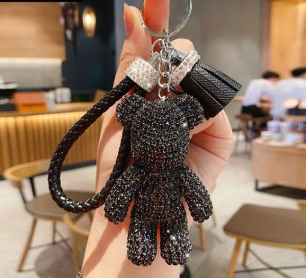 Swarovski Taşlı Siyah Ayıcık Anahtarlık