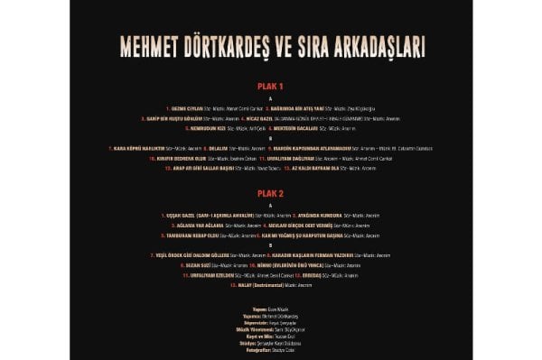 Mehmet DörtKardeş Ve Sıra Arkadaşları (2.Plak ) 33-Lp