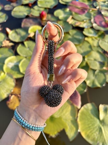 Swarovski Taşlı Mickey Siyah Anahtarlık