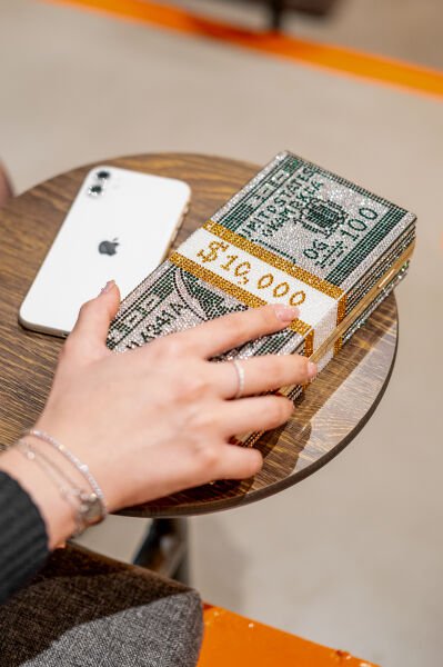 Swarovski Taşlı Dolar Çanta